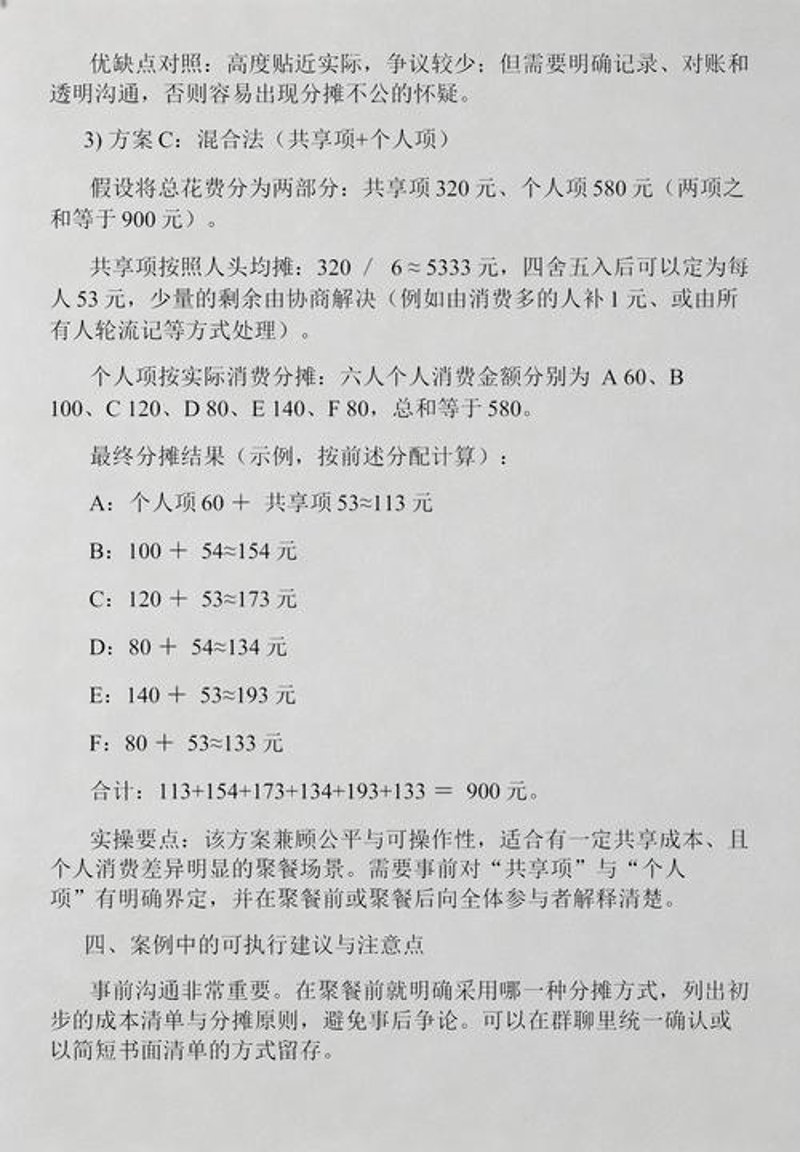 AA聚餐